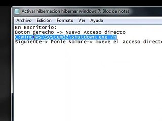 Activar Hibernación Windows 7