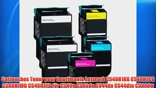 Lot de 5 Toner Compatible pour Lexmark x543dn x544dn x544dtn x544dw x544n x546dtn x548de x548dte