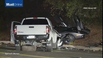 Salma Hayek's younger brother crashes sports car in Los Angeles,