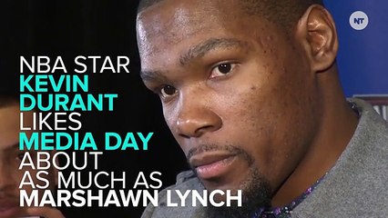 Kevin Durant Goes Mostly 'Beast Mode' On All-Star Media Day