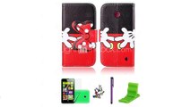 Hands Pattern Bowknot Buckle PU Leather Case with Screen Protector,Stylus, Dust Plug and Stand for Nokia Lumia 630/635