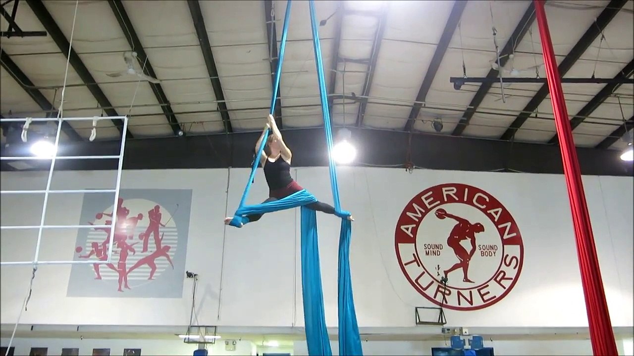 Aerial Silks Practice  Rotisserie Marionette Double Star Drop