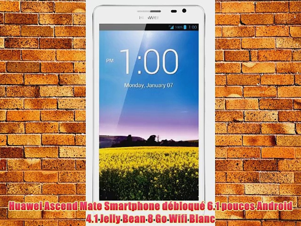 Huawei Ascend Mate Smartphone d?bloqu? 6.1 pouces Android 4.1 Jelly Bean 8 Go Wifi Blanc