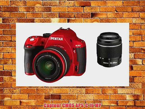 Pentax K50 Appareil photo num?rique Reflex 16 Mpix Kit Objectif 18-55 mm Objectif 50-200