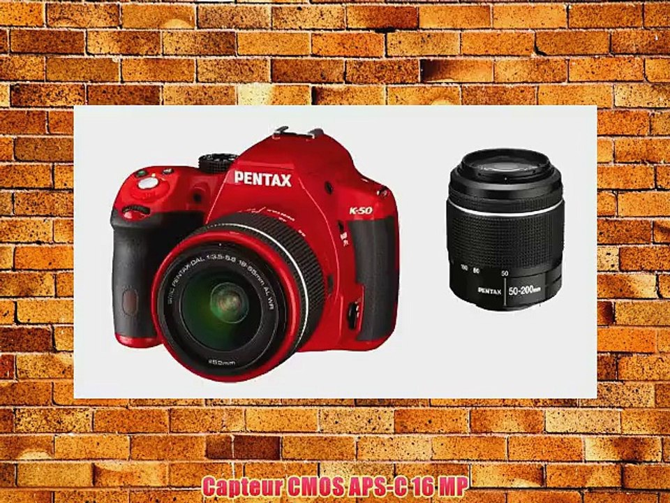 Pentax K50 Appareil photo num?rique Reflex 16 Mpix Kit   Objectif 18-55 mm   Objectif 50-200