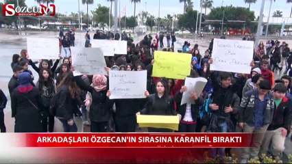 Arkadaşları Özgecan'ın sırasına karafil bıraktı