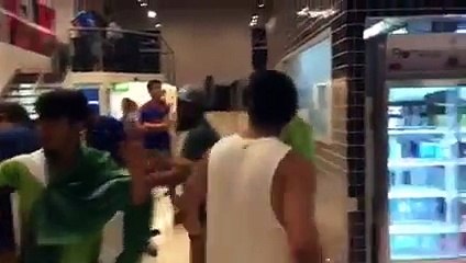 Pakistanis and Indians dancing together on Pashto songs after the match.