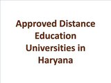 Approved Distance Education Universities in Haryana