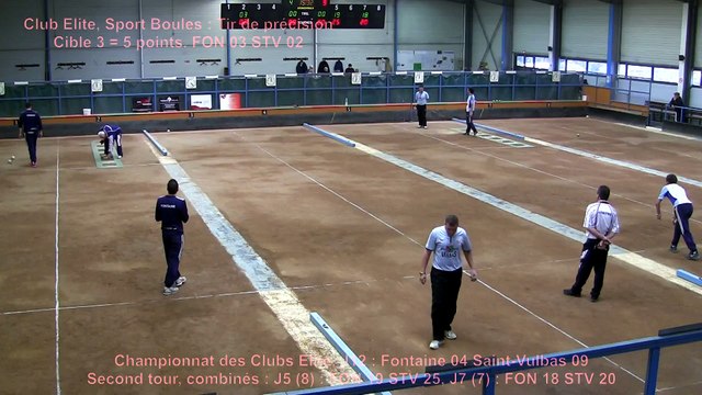 Tir de précision, Pierre Pontonnier contre Cédric Roche, Fontaine contre Saint-Vulbas, Club Elite J12, Sport Boules, saison 2014 / 2015