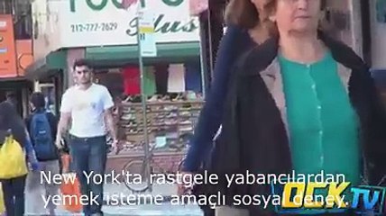 New York'ta pizzasını paylaşan evsiz adam-Homeless man who shared the pizza in New York