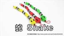 Rainbow Loom 蛇 Snake Charms -  彩虹編織器中文教學 Chinese Tutorial