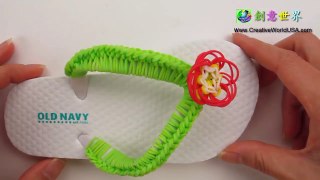 Rainbow Loom Flip Flop/Slippers Make Over 拖鞋 - 彩虹編織器中文教學 Chinese Tutorial