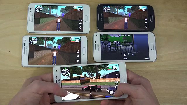 Samsung Galaxy A5 vs. Galaxy A3 vs. Galaxy Alpha vs. S5 Mini vs. S4 Mini - GTA San Andreas Gameplay