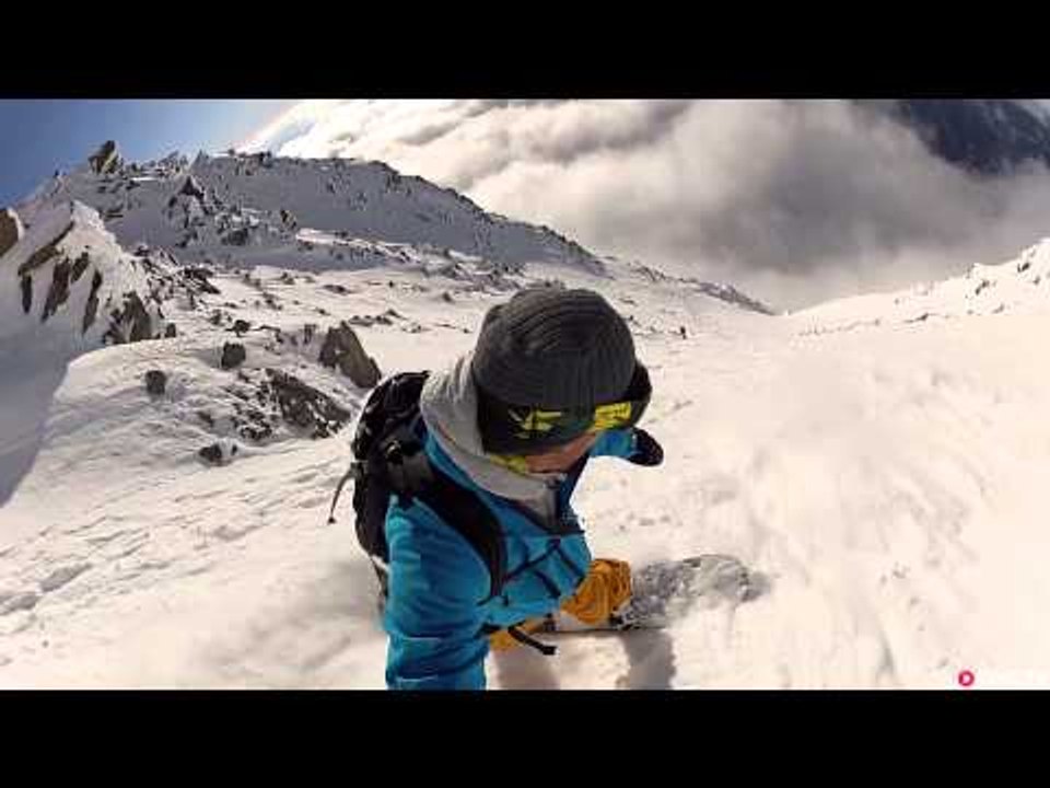 First Snowboard Descent on Aiguille de la Bérangère, NW Face, Chamonix