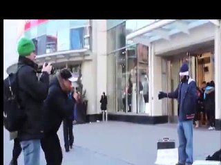 Blindfolded Muslim in Canada asks people to 'show trust with a hug'