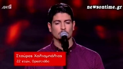 newsontime.gr -  The Voice 2 «Blind Auditions» ΣΤΑΥΡΟΣ ΧΑΛΙΑΜΠΑΛΙΑΣ