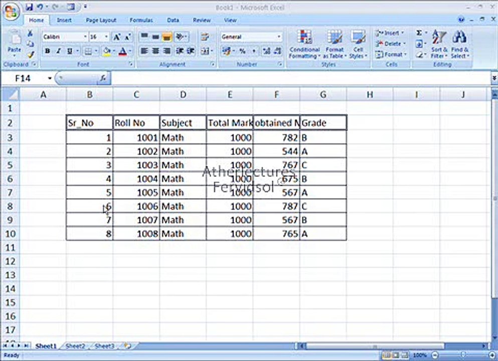 Ms Excel 2007  Format Cells Training in Urdu Lecture No-5 of 18