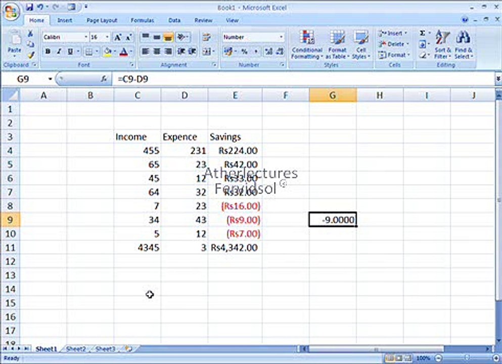 Ms Excel 2007 Function Lecture Training in Urdu Lecture No 7 of 18