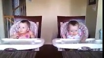 9 Month-Old Twins Dancing to Daddy's music.