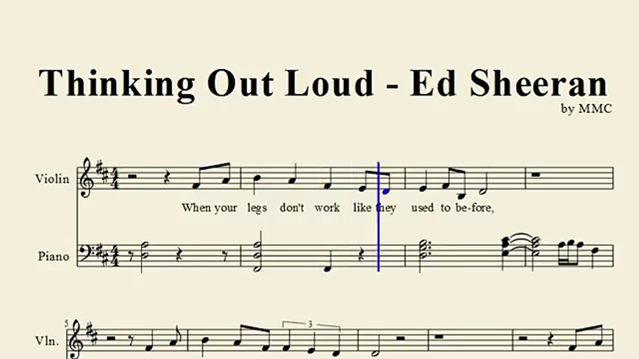 Thinking Out Loud - Ed Sheeran (Violin) [Sheet Music by MMC]