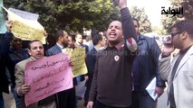 وقفة احتجاجية لحاملي الماجستير والدكتوراه أمام وزارة التضامن