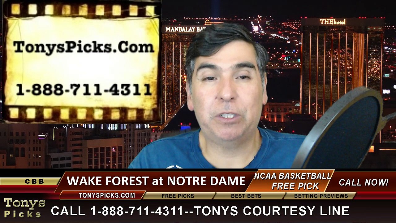 Notre Dame Fighting Irish vs. Wake Forest Demon Deacons Free Pick Prediction NCAA College Basketball Odds Preview 2-17-2015