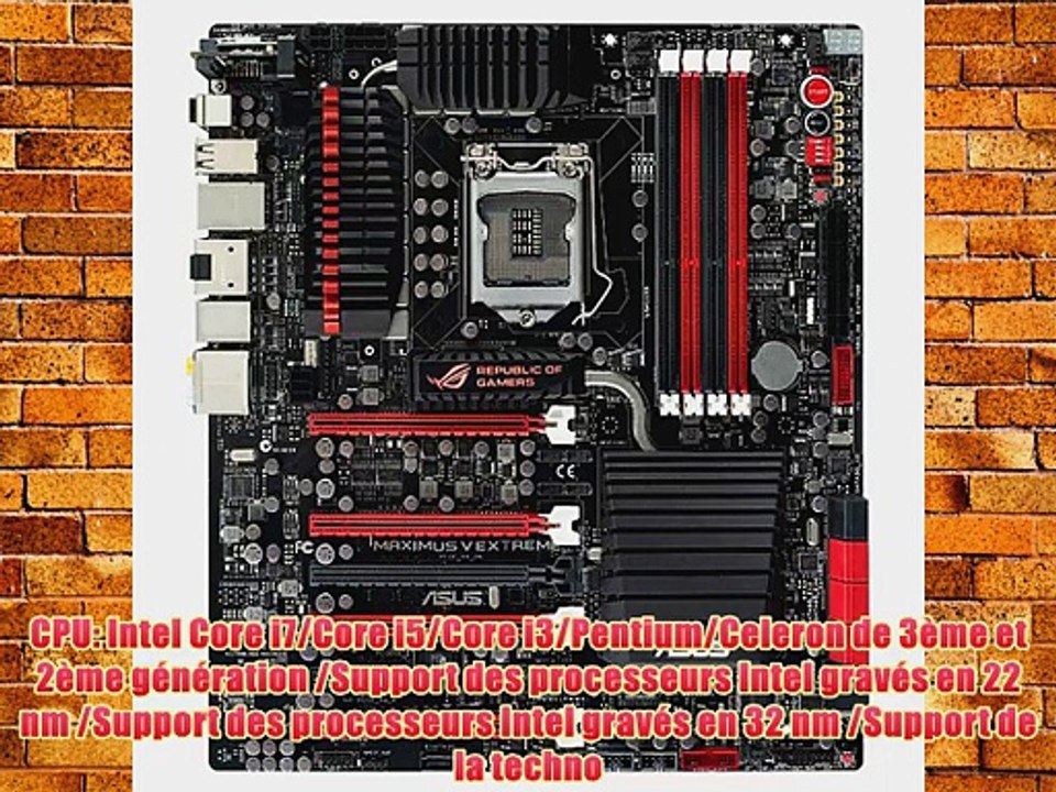 Asus Maximus V Extreme Carte m?re Intel ATX Socket 1155