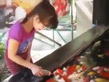 Baby feeding fishes