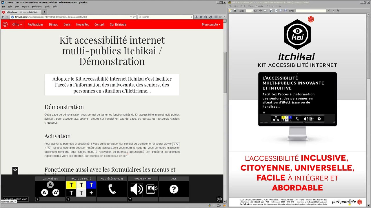 Kit accessibilité internet Itchikai : Module vocalisation