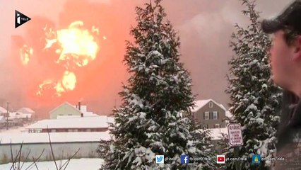 La spectaculaire explosion d'un train transportant du pétrole