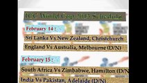 Cricket World Cup 2015 Schedule, ICC Cricket World Cup 2015 fixtures