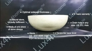 Round Marble Sink Gemma 501. Washbasin marble cream Lux4home™