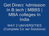 B Tech,MBBS, MD, MS, BDS, in India Admissions 2015
