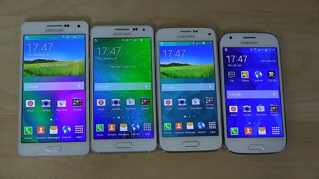 Samsung Galaxy A5 vs. Galaxy Alpha vs. Galaxy S5 Mini vs. Galaxy Ace 4 - Review (4K)