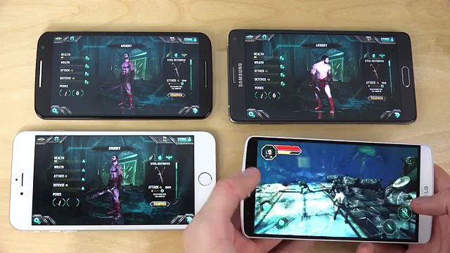 Samsung Galaxy Note 4 vs. iPhone 6 Plus vs. Moto X 2014 vs. LG G3 Godfire Gameplay Review