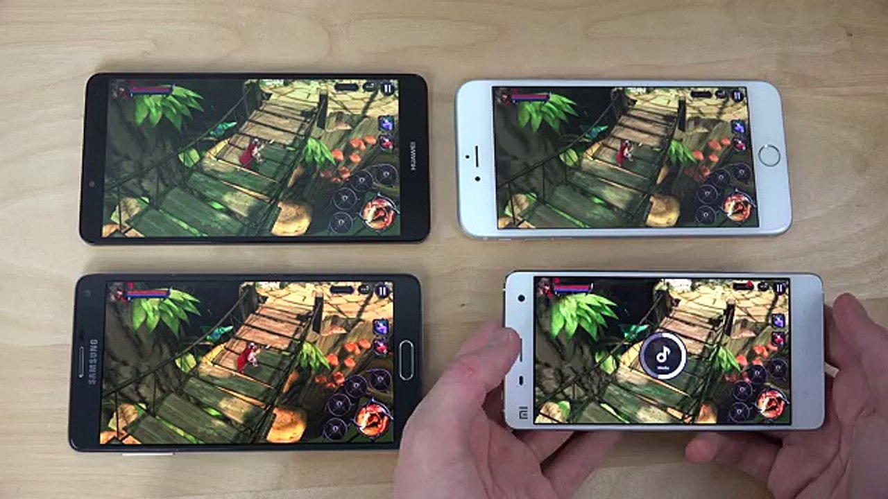 Samsung Galaxy Note 4 vs. iPhone 6 Plus vs. Xiaomi Mi4 vs. Mate 7 Darkness Reborn Gameplay Review