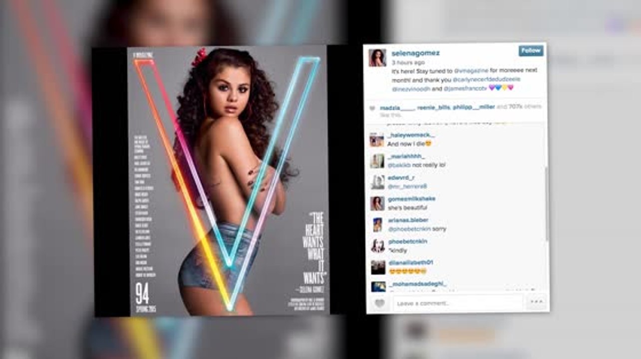 Selena Gomez oben ohne auf dem Titelblatt von V Magazine