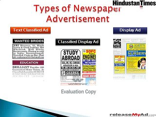 Book Newspaper Advertising on Hindustan Times
