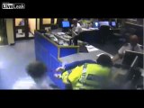 Police officer slammed arrested man's head into desk