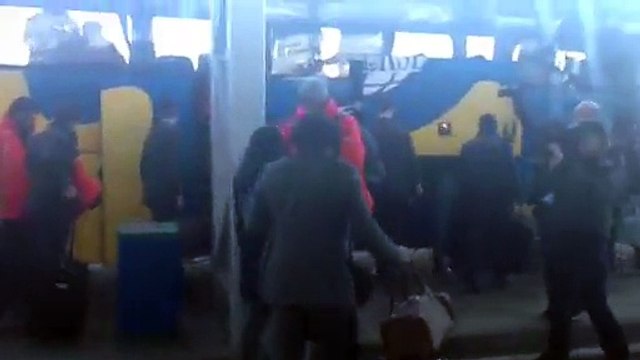 Η άφιξη της αποστολής του Ολυμπιακού στο Κίεβο