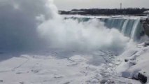 Vague de froid en Amérique du Nord : les chutes du Niagara gelées