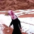 سعودی عرب اس عربی نے لگتا ہے پہلی بار برف دیکھی ہے