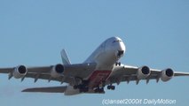 Airbus A380 Emirates Airline. Takeoff from London Heathrow Airport