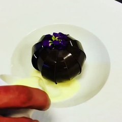 Dessert chocolate flower petals - Десерт с шоколадными лепестками