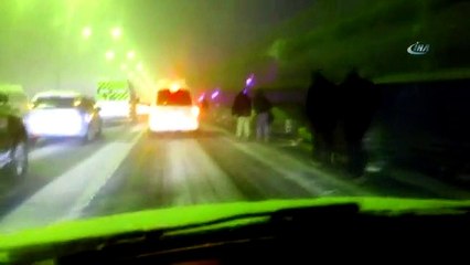 Yolda kalınca Boğaziçi Köprüsü’nü yürüyerek geçtiler