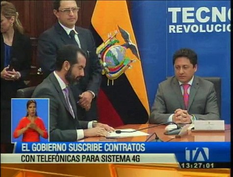 Gobierno suscribe contratos con telefónicas para sistemas 4G