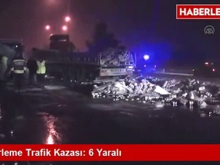 Buzlanan Yolda Yolcu Otobüsü Tır'a Çarptı: 6 Yaralı