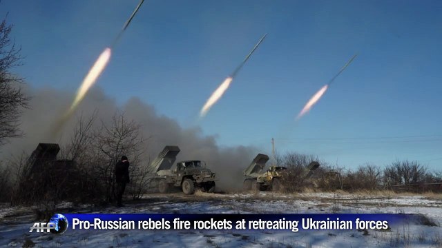 Pro-Russian rebels use multiple rocket launchers near Debaltseve