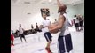 Floyd Mayweather plays basketball and scores three points