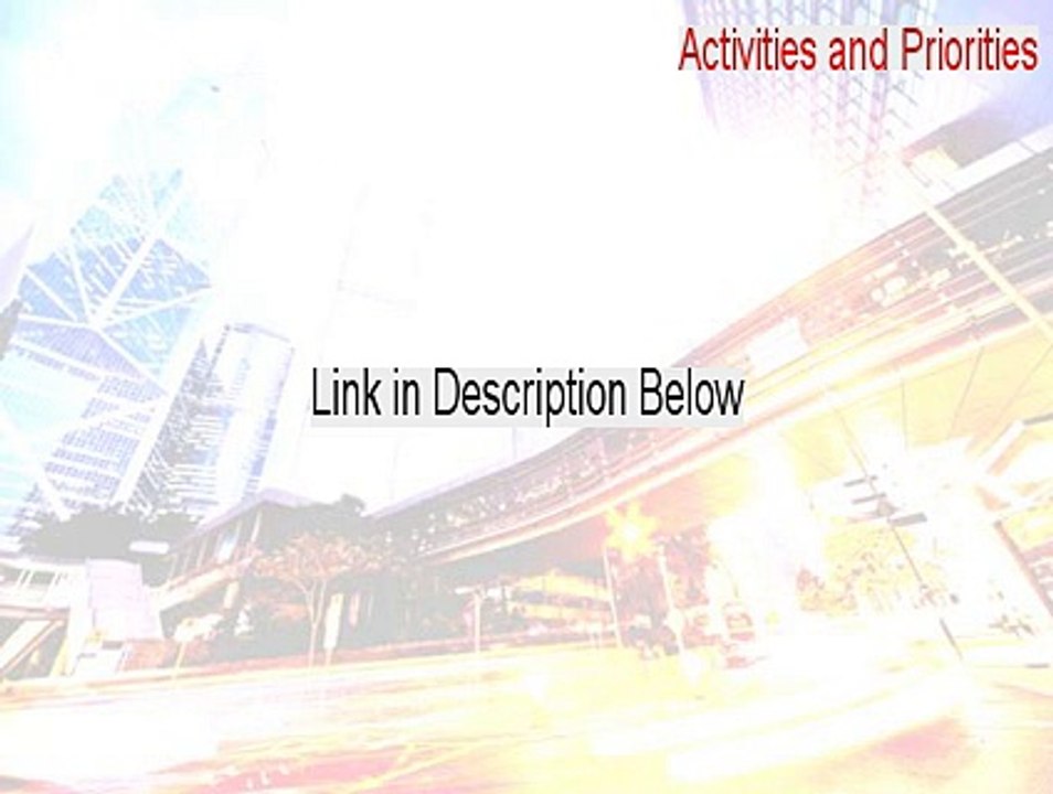 Activities and Priorities Serial (Download Here 2015)